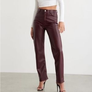 Dynamite Gisele olive faux leather pants- olive size 4